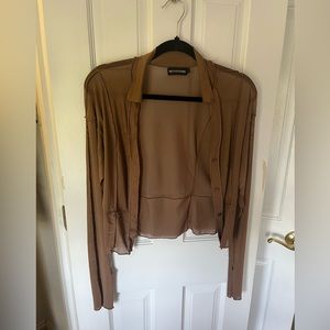 PrettyLittle Thing mesh brown jacket size medium